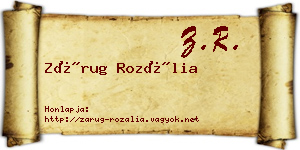 Zárug Rozália névjegykártya